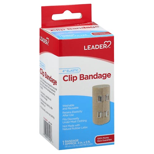 Image for Leader Clip Bandage, Elastic, 4 Inch,1ea from BARONS DRUG STORE